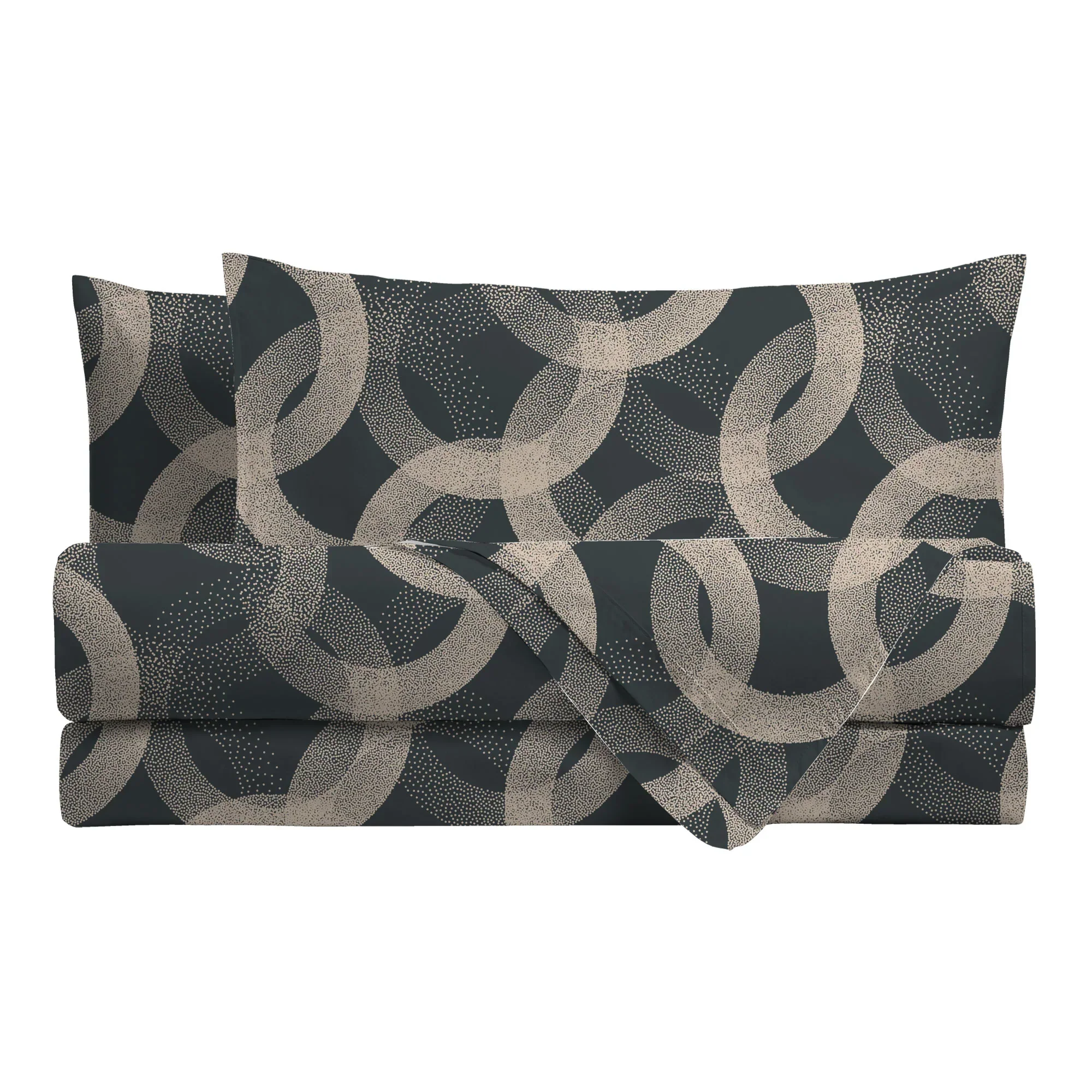 Parure Copripiumino Singolo in Cotone Contemporary - Fantasia Beriel Grigio - Image 2