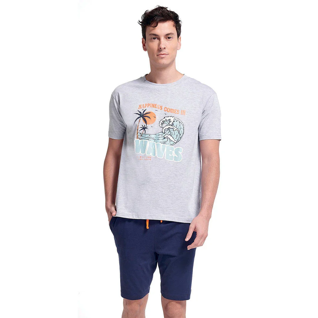 Pigiama da Uomo Corto Surf Rider Duke Grigio