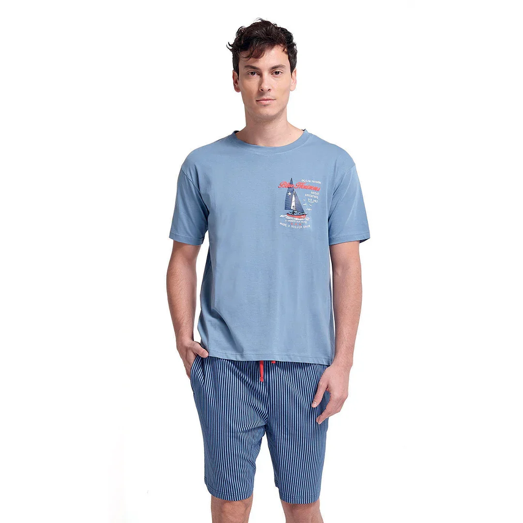 Pigiama da Uomo Ocean Drive Hurricane Azzurro - Image 2