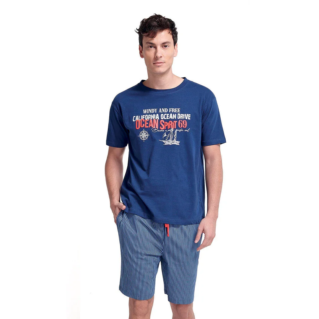 Pigiama da Uomo Ocean Drive Hurricane Blu - Image 2