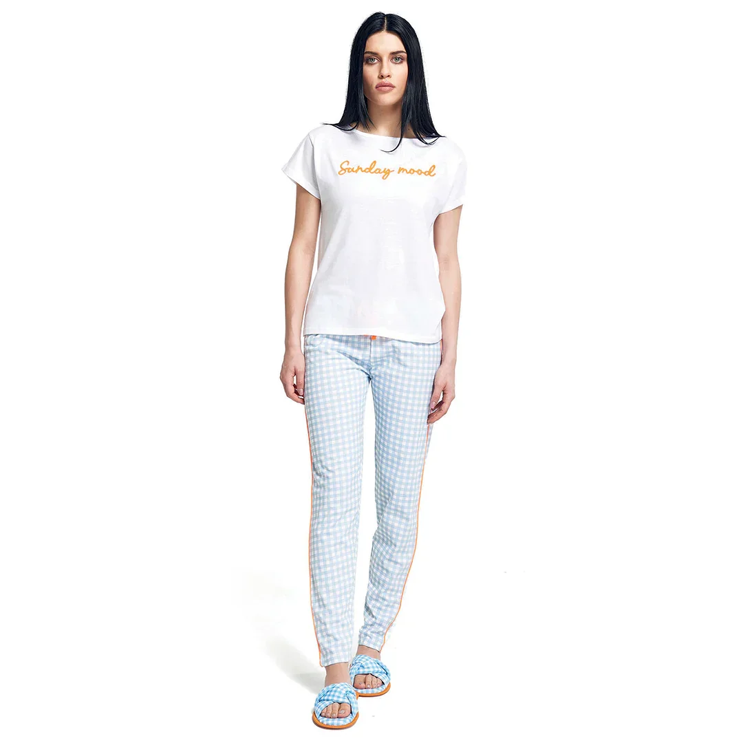 Pigiama Lungo da Donna Chilling Sunday Dana Blu