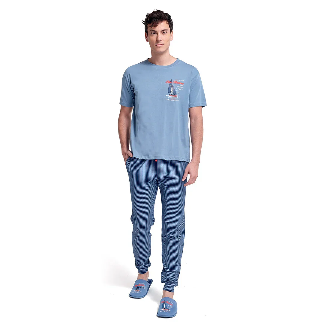 Pigiama Lungo da Uomo Ocean Drive David Light Blu