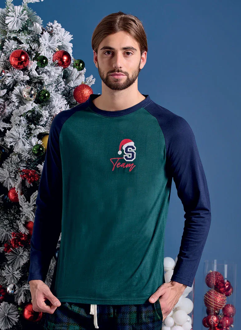 Pigiama Lungo Uomo Artes Dark Verde - Image 2