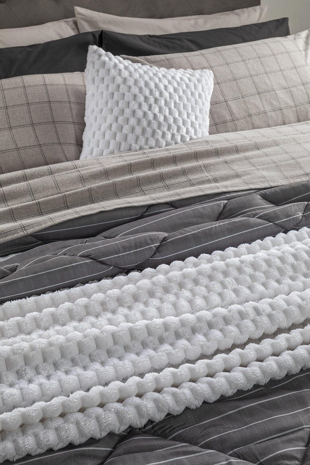 Plaid Storm Aria 150x200 cm Tinta Unita Light Grey - Image 2