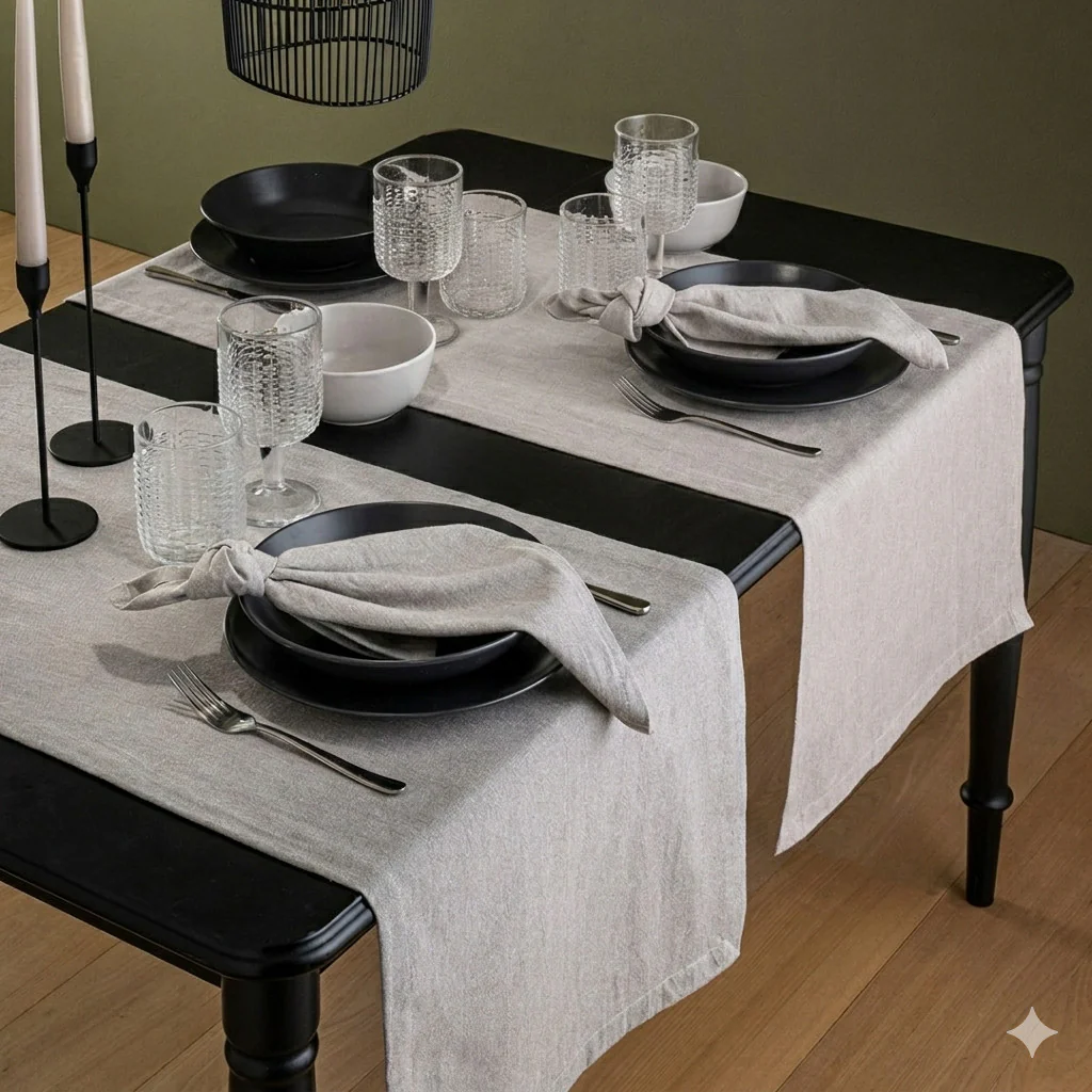 Runner Tinto in Filo Tinta in Atelier Fragrance 45x140 cm Tinta Unita Ash Grey - Image 2