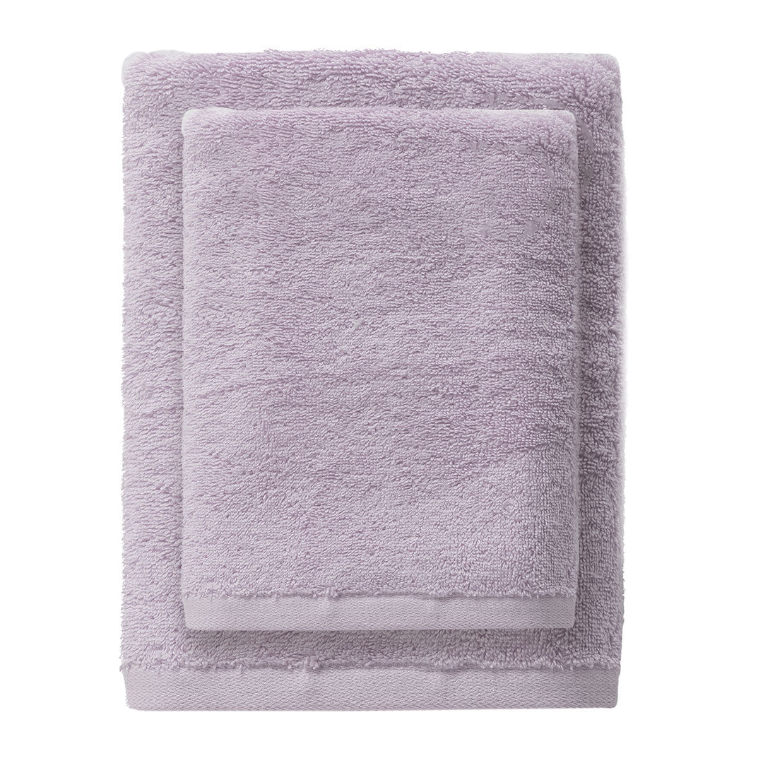 Set 2 Asciugamani in Spugna di Cotone Atelier Fragrance Standard Tinta Unita Lilac