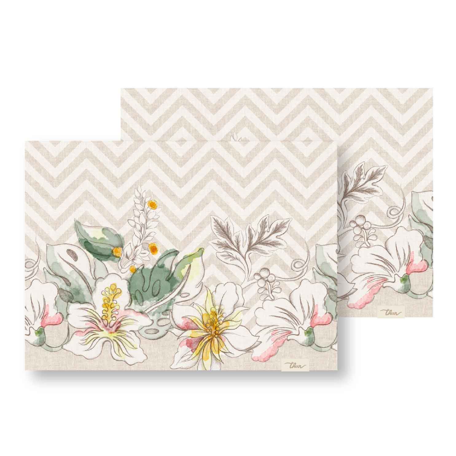 THUN® Set 2 Tovagliette Antimacchia Estate 33x45 cm Tropical Multicolor - Image 2
