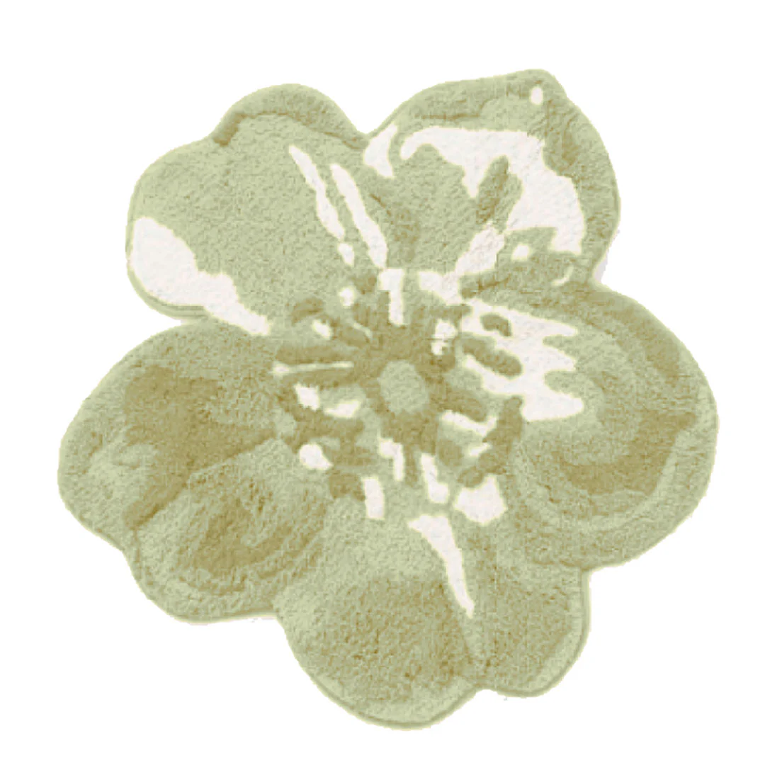 THUN® Tappeto a Forma di Fiore Bloom Verde R-80 Tinta Unita Green - Image 2
