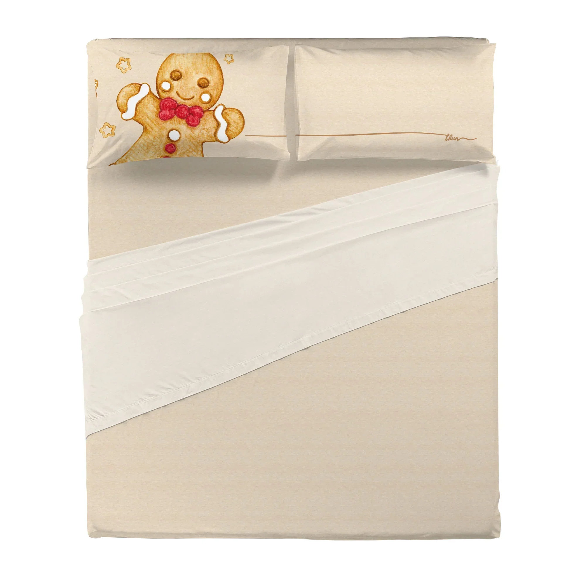THUN® Completo Letto Matrimoniale - Fantasia Thunland Gingerbread Beige - Image 2