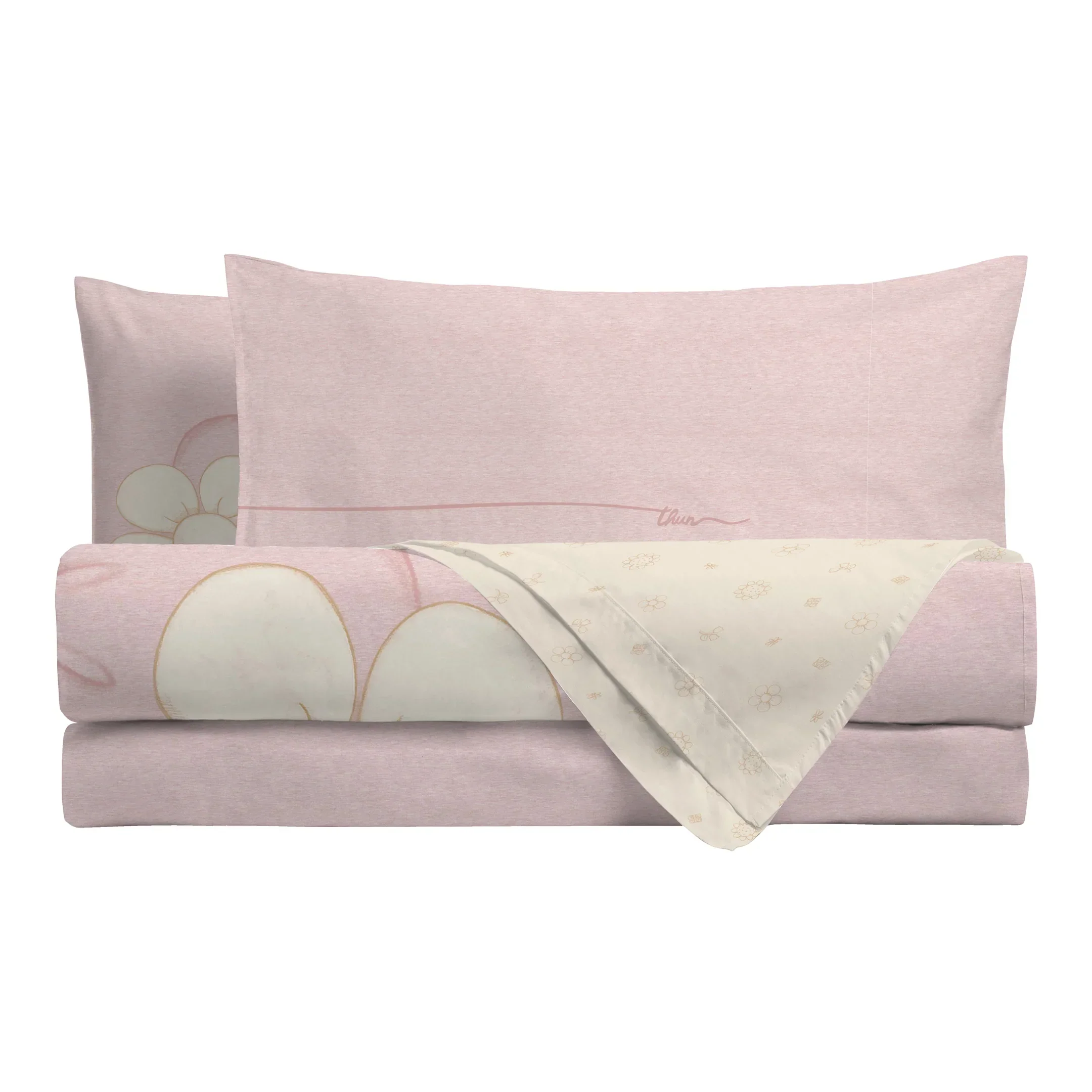 THUN® Parure Copripiumino Singolo Iconic Elegance Daisy Pink - Image 2