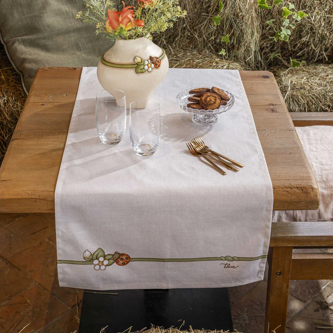 THUN® Runner in Cotone 45x160 cm Country Bloom Beige - Image 2