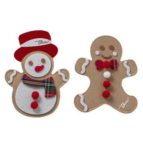THUN® Set Portaposate Thunland Gingerbread Man and Snowman Beige