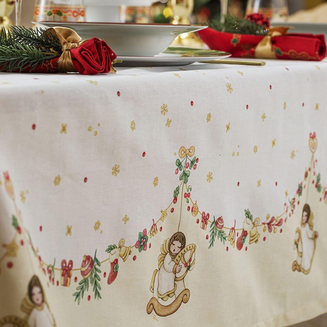 THUN® Tovaglia Natale 12 posti 160x270 Garland Vanilla - Image 3