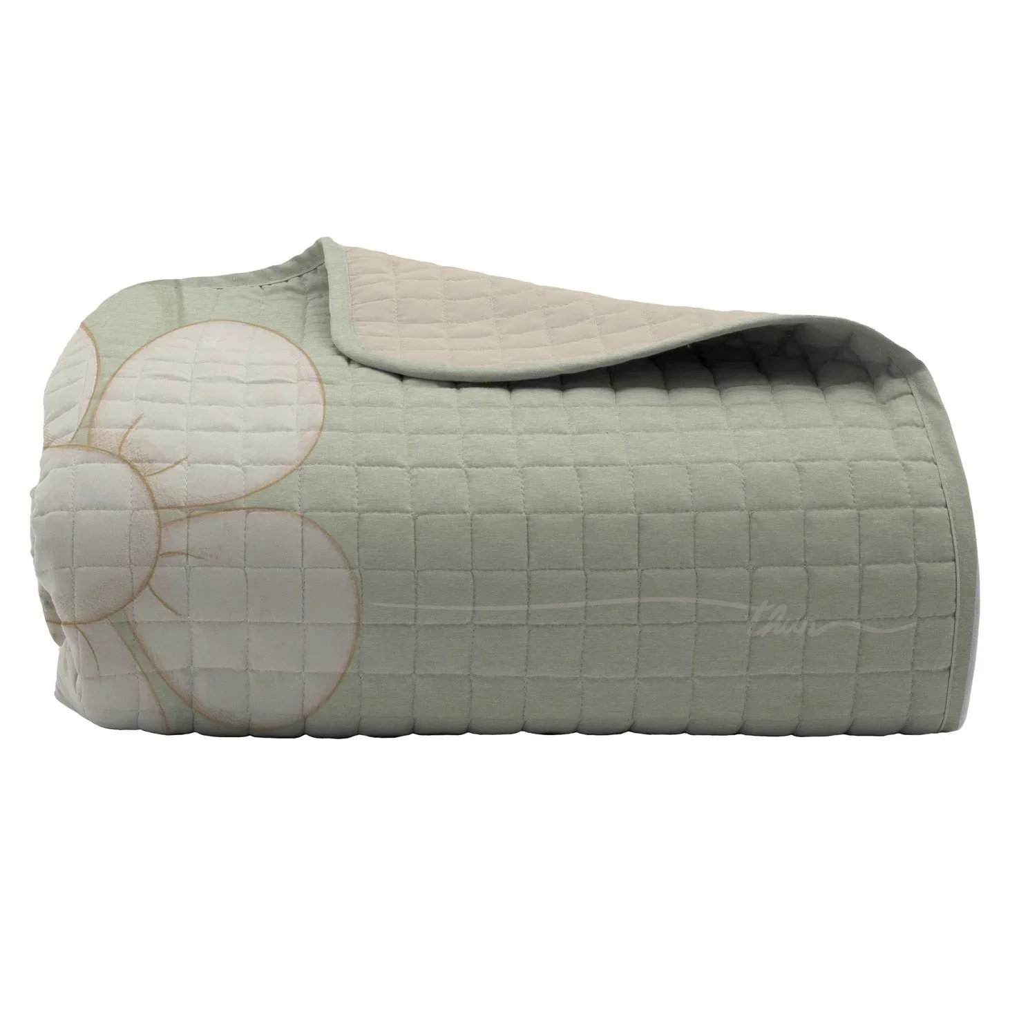 THUN® Trapuntino Matrimoniale Iconic Elegance con Stampa Digitale Grace Daisy Green