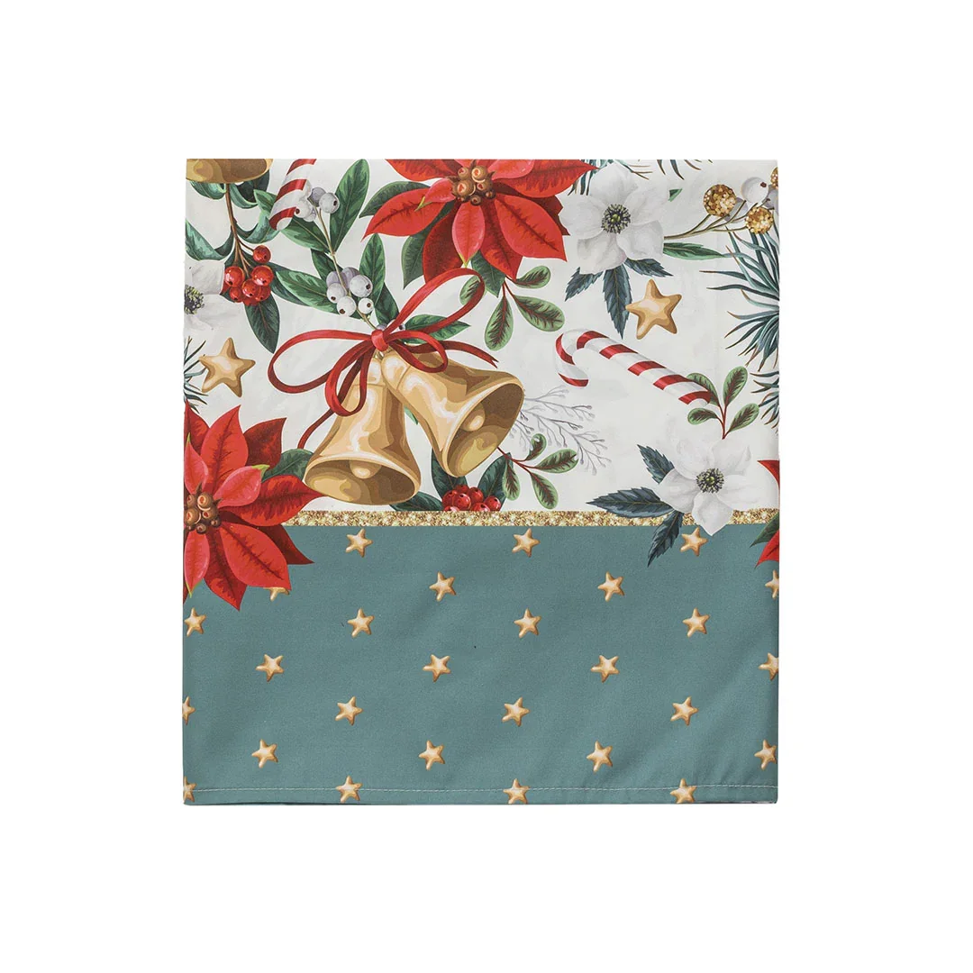 Tovaglia Antimacchia 140x240 cm Stampa Digitale Sierra Sugar Fancy Poinsettia Multicolor