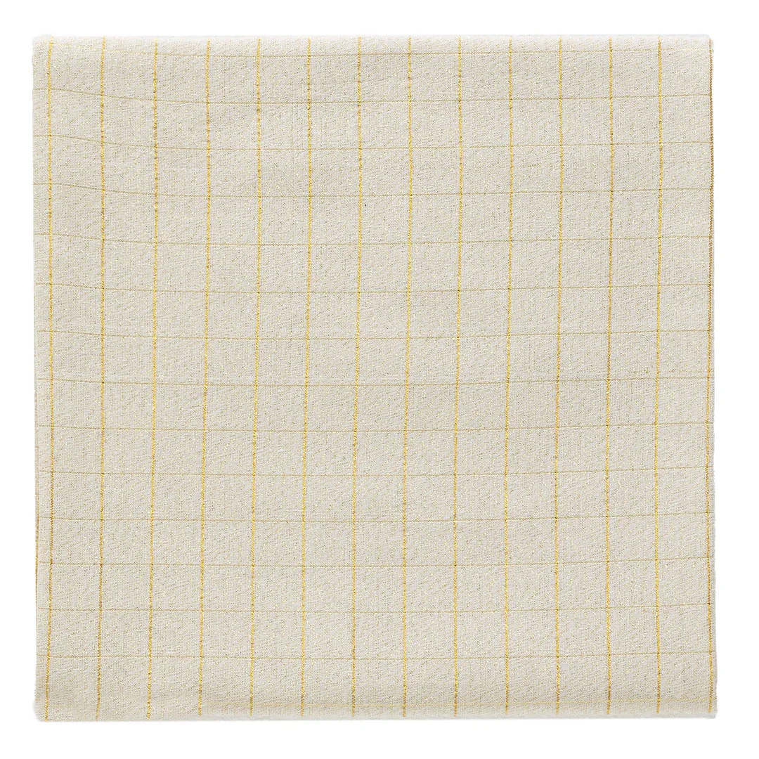 Tovaglia Tinta in Filo 140x180 cm Himalayan Home Grid Cream