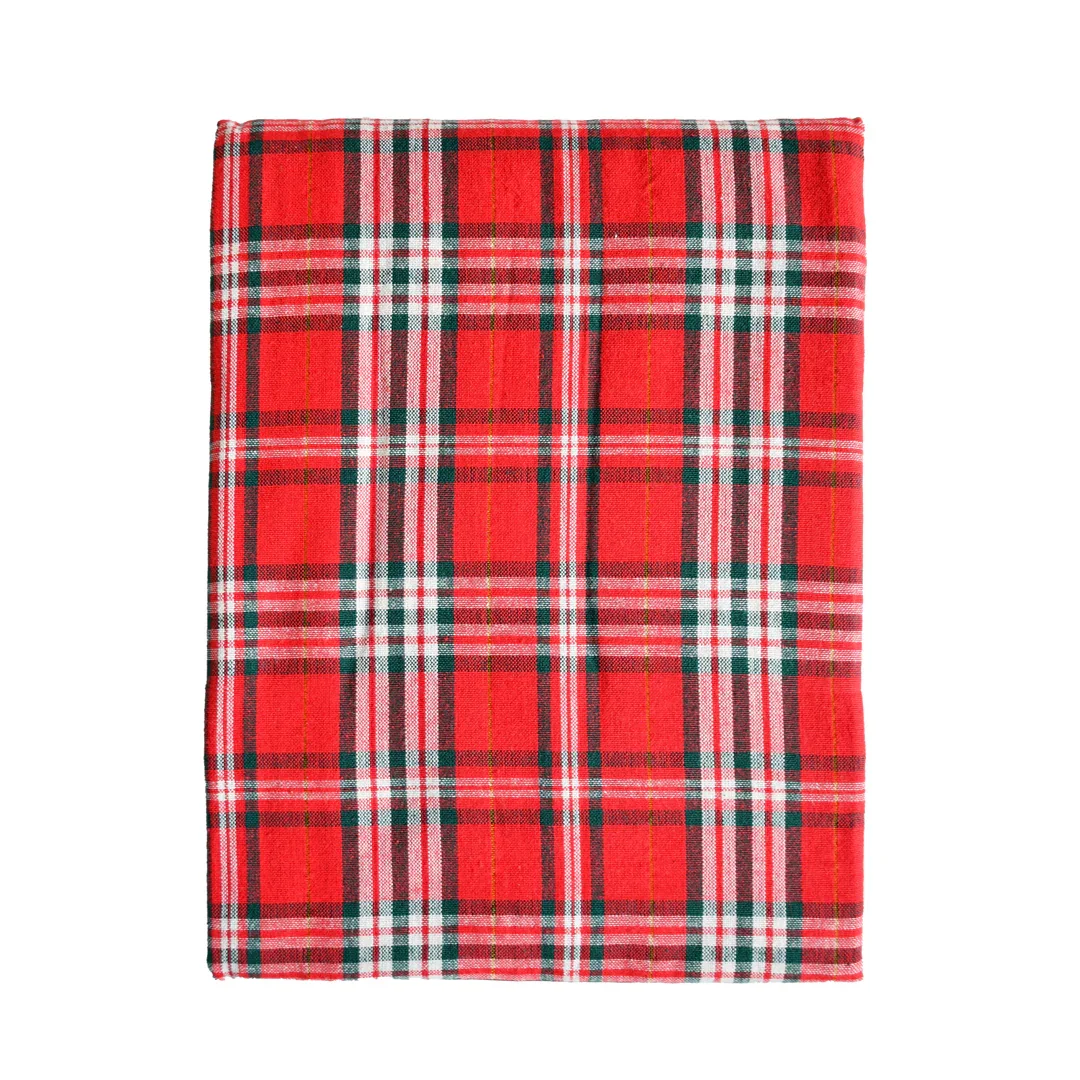 Tovaglia Tinta in Filo 140x240 cm Dolomites Dream Tartan Red