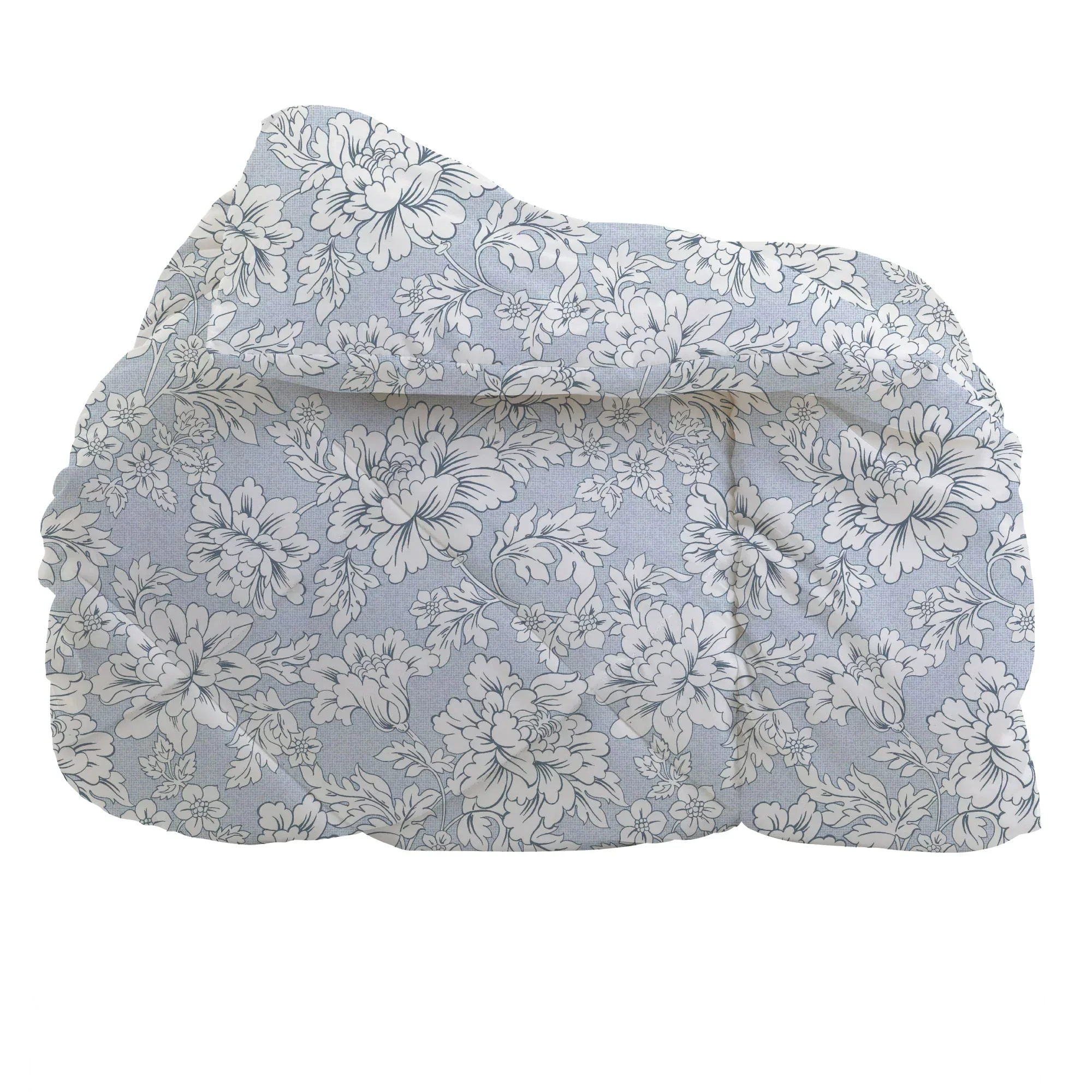 Trapunta Matrimoniale Deco con Stampa - Fantasia Costanza Azzurro