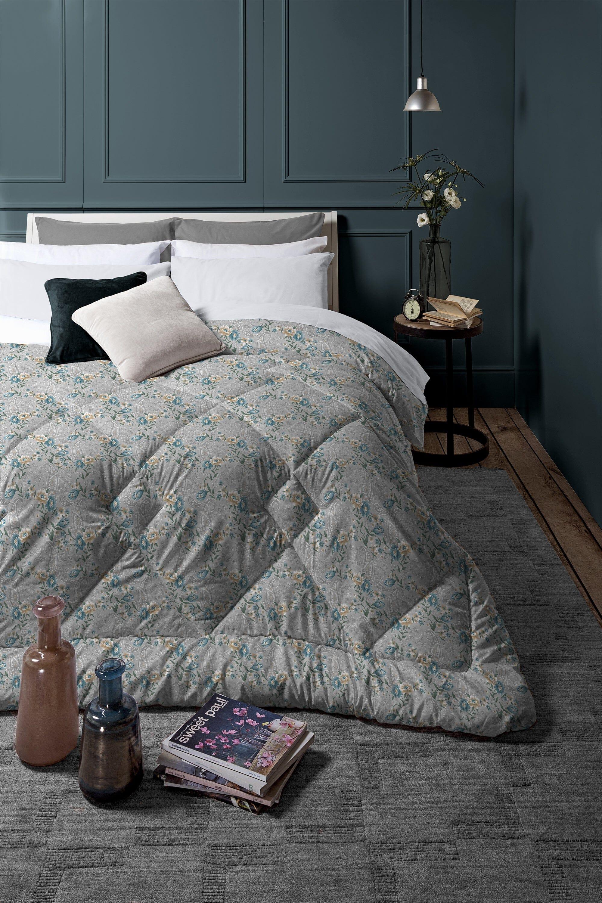 Trapunta Piazza e Mezza 205x250 cm Deco con Stampa Sira Teal - Image 3