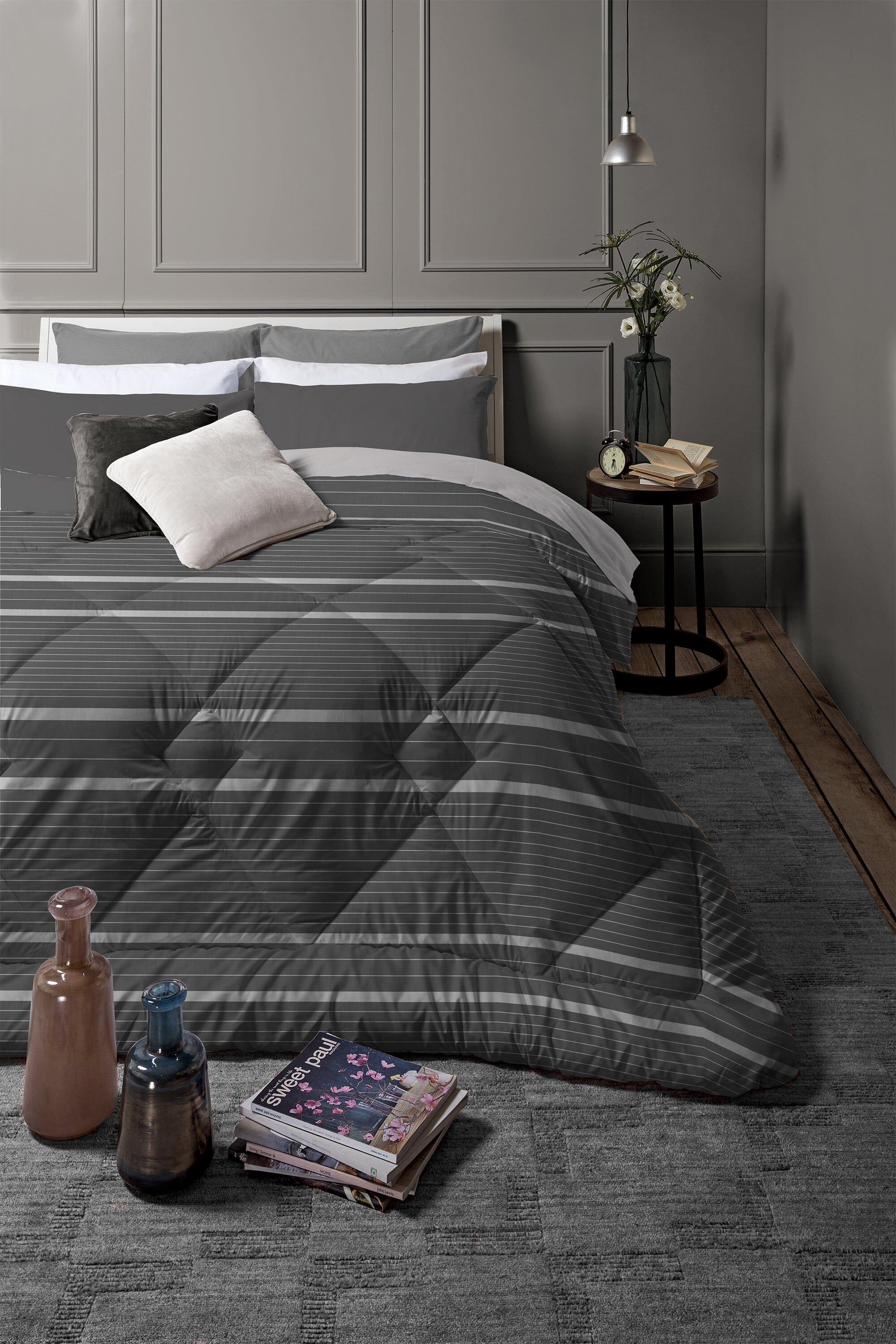 Trapunta Piazza e Mezza 210x250 cm con Stampa Aria Keyne Dark Grey - Image 3