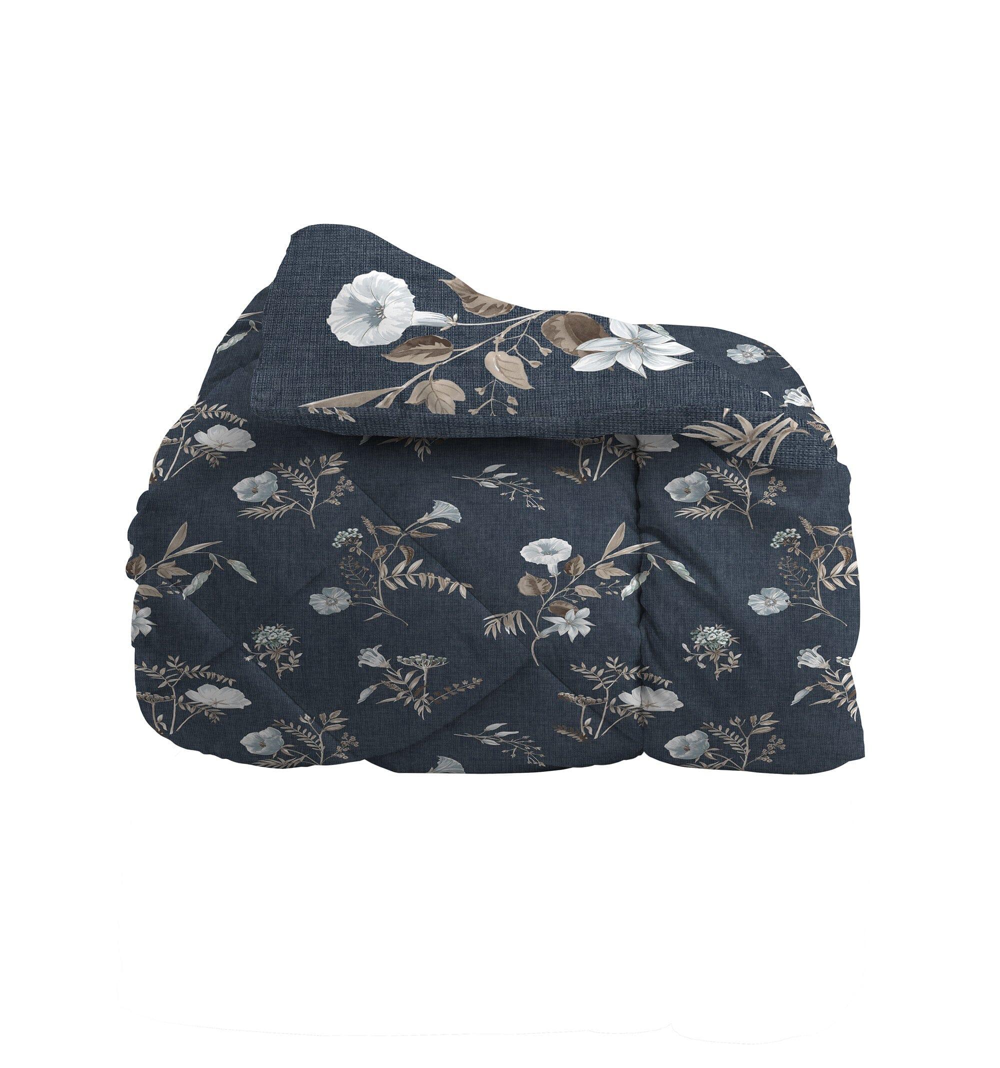 Trapunta Singola 170x250 cm con Stampa Acqua Meredith Dark Blue