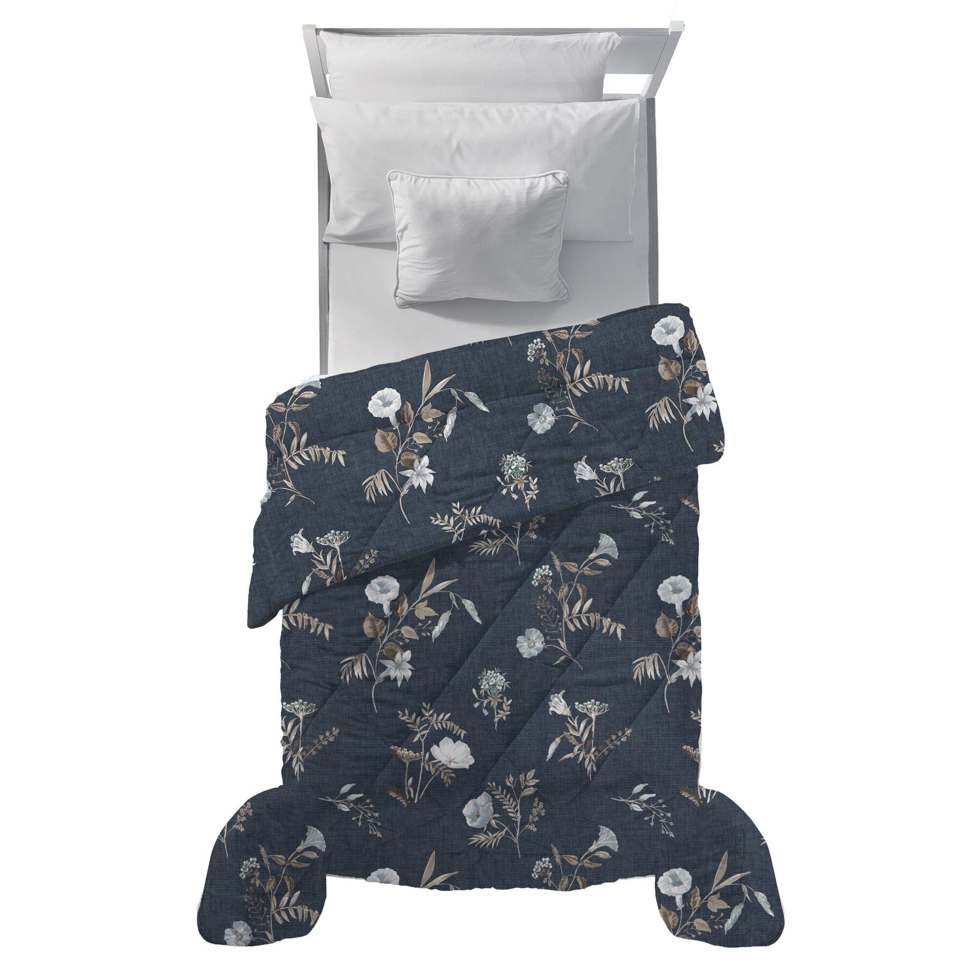 Trapunta Singola 170x250 cm con Stampa Acqua Meredith Dark Blue - Image 2