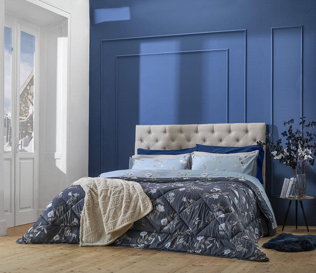 Trapunta Singola 170x250 cm con Stampa Acqua Meredith Dark Blue - Image 4