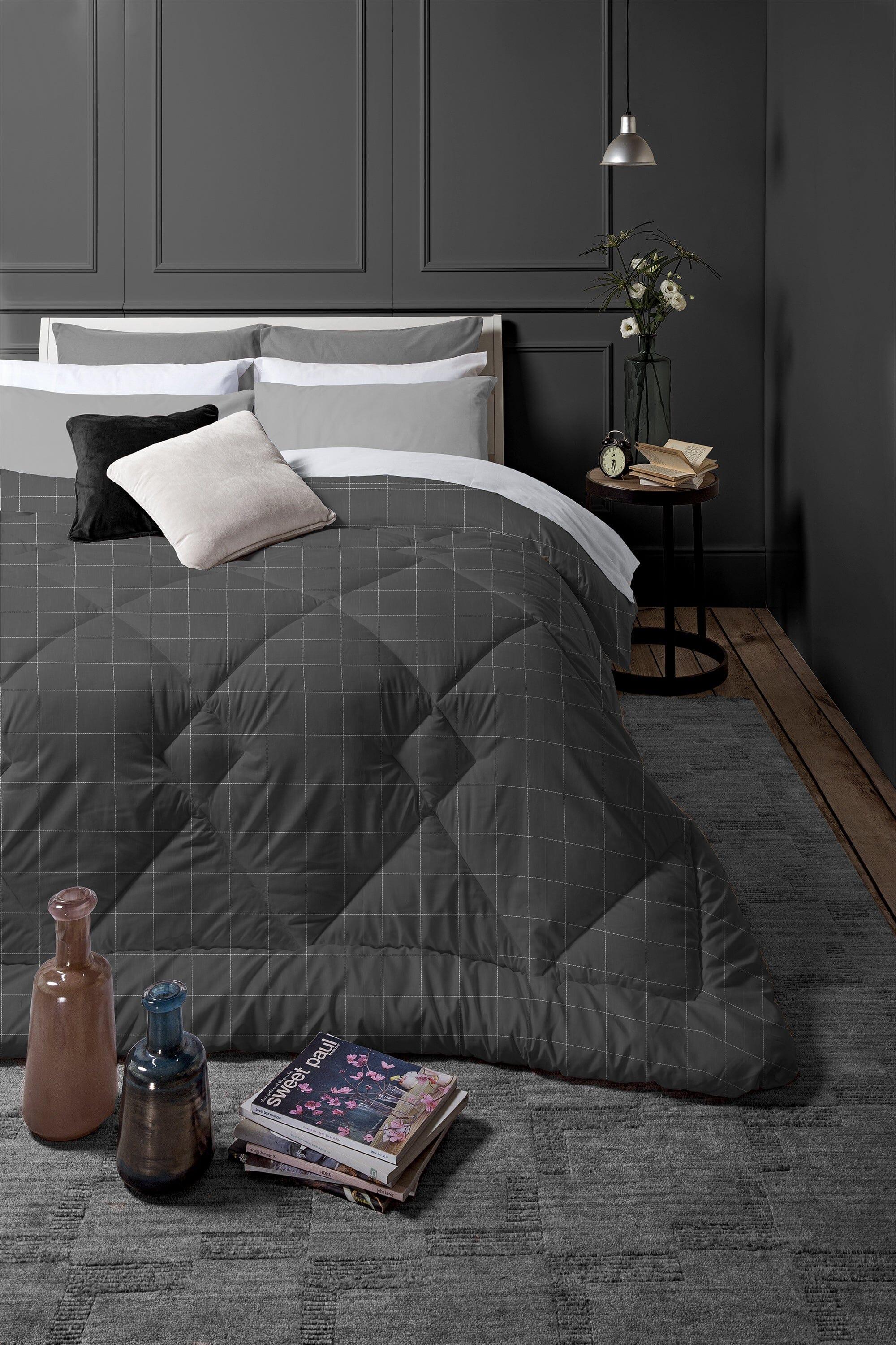Trapunta Singola 170x250 cm con Stampa Aria Mistral Dark Grey - Image 2