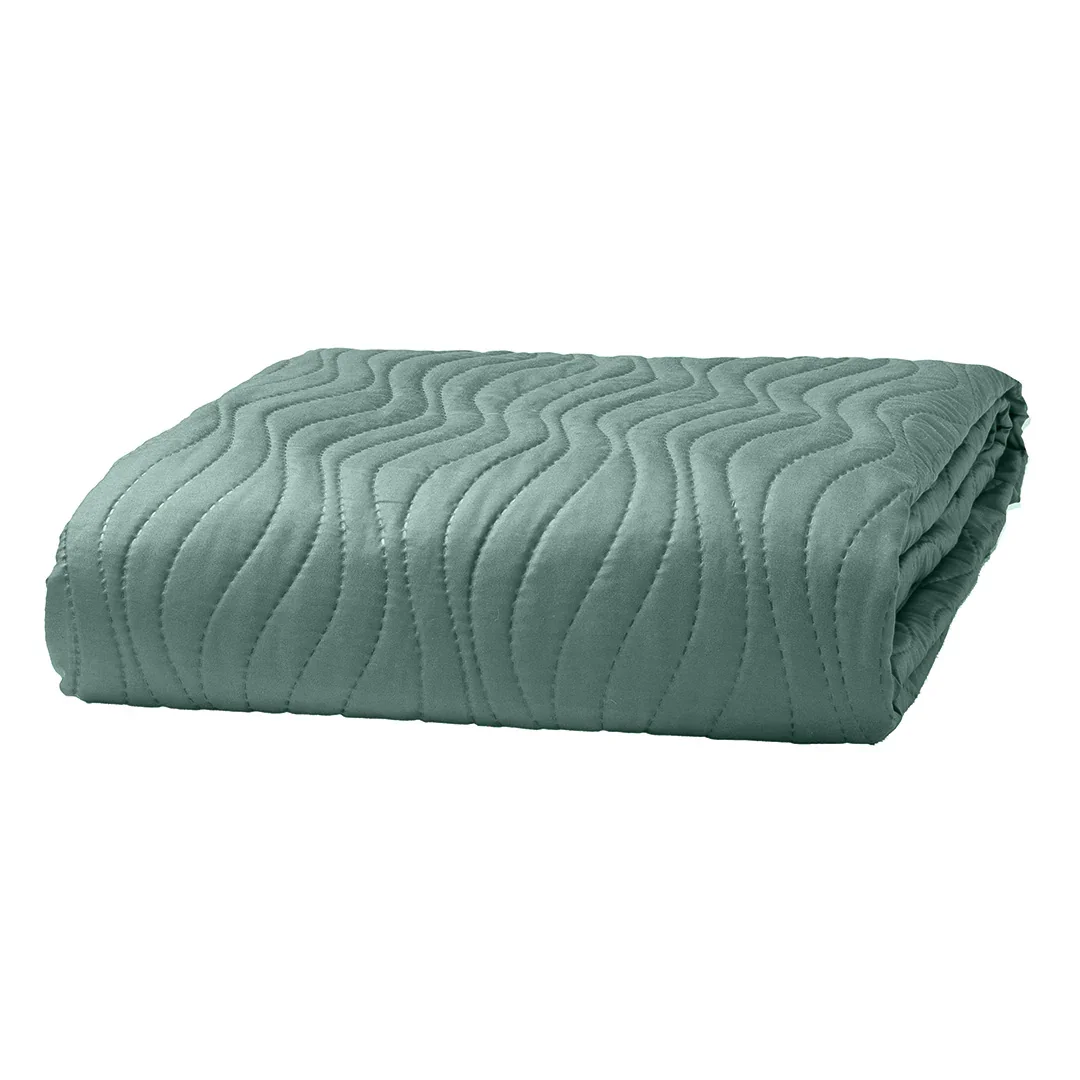 Trapuntino Matrimoniale 250x250 Sunny Wave Green