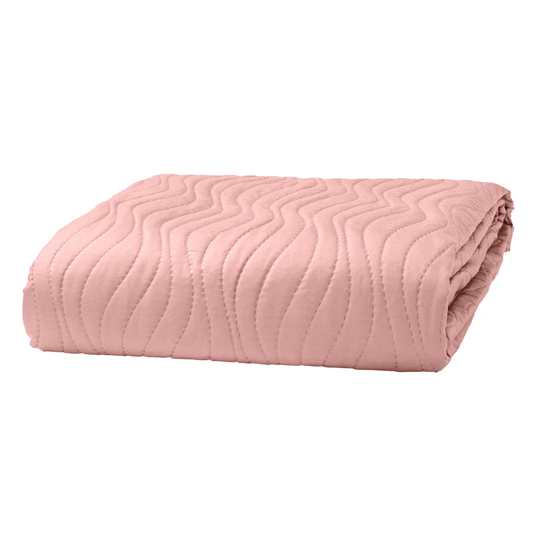 Trapuntino Matrimoniale 250x250 Sunny Wave Pink