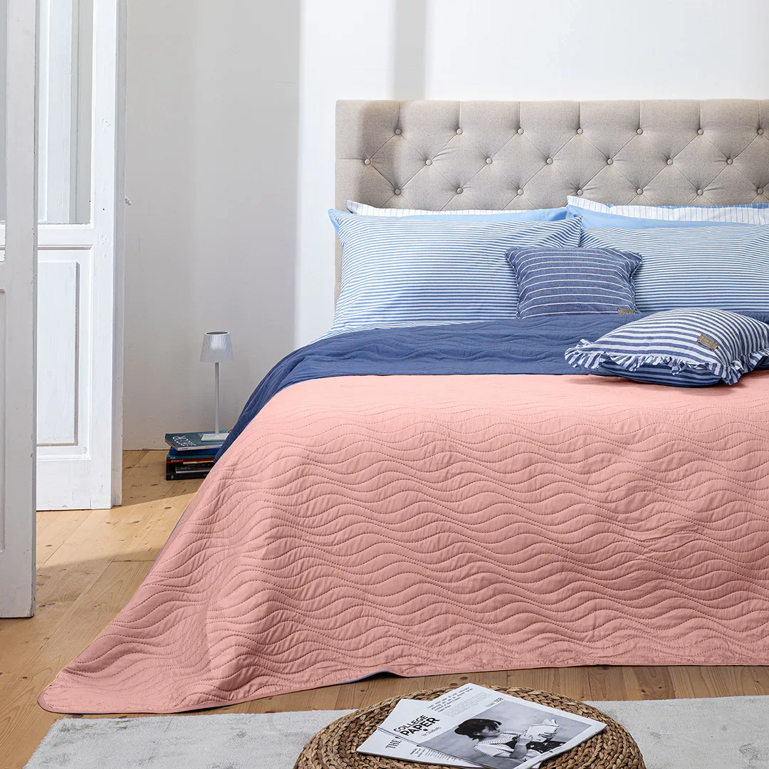 Trapuntino Matrimoniale 250x250 Sunny Wave Pink - Image 2