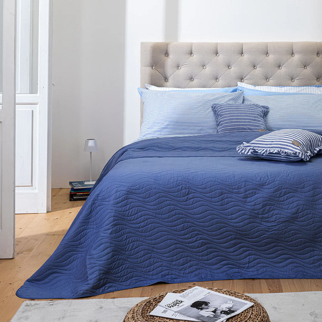 Trapuntino Singolo 170x250 Sunny Wave Blue - Image 2